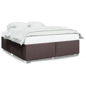 vidaXL Cadre de lit Marron foncé 180x200 cm Tissu pas cher