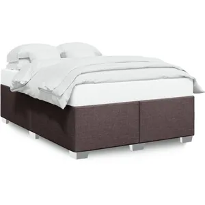 vidaXL Cadre de lit Marron foncé 160x200 cm Tissu pas cher