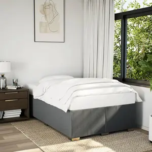 vidaXL Cadre de lit gris foncé 120x190 cm tissu