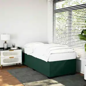 vidaXL Cadre de lit Vert foncé 90x200 cm Velours pas cher