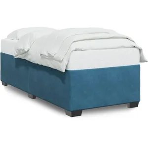 vidaXL Cadre de lit bleu 90x190 cm velours pas cher