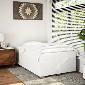 vidaXL Cadre de lit Blanc 120x200 cm Similicuir pas cher