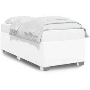 vidaXL Cadre de lit Blanc 90x200 cm Similicuir pas cher
