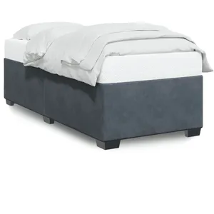 vidaXL Vidaxl Cadre De Lit Sans Matelas Gris Foncé 80x200 Cm Velours pas cher