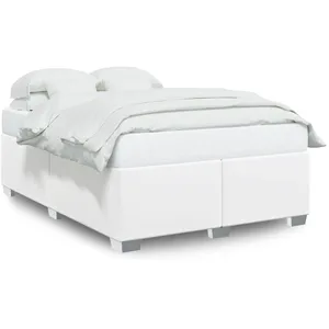 vidaXL Cadre de lit Blanc 140x200 cm Similicuir pas cher