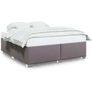 vidaXL Cadre de lit Gris 200x200 cm Similicuir pas cher