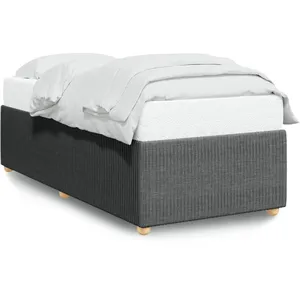 vidaXL Cadre de lit Gris foncé 90x190 cm Tissu pas cher
