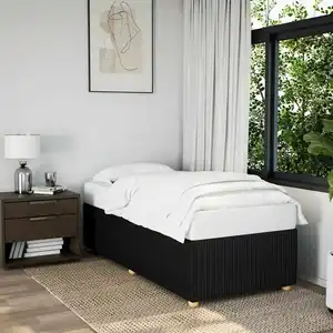 vidaXL Vidaxl Cadre De Lit Sans Matelas Noir 90x190 Cm Tissu pas cher