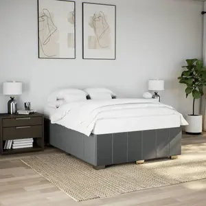 Comparateur de prix : vidaXL Vidaxl Cadre De Lit Sans Matelas Gris Foncé 140x200 Cm Tissu