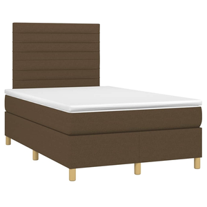 vidaXL Sommier à lattes de lit et matelas marron foncé 120x190cm tissu pas cher
