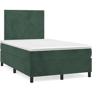 vidaXL Sommier à lattes de lit avec matelas vert foncé 120x190 cm pas cher