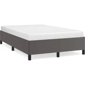 vidaXL Cadre de lit gris 120x190 cm similicuir pas cher
