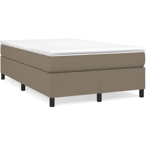 vidaXL Sommier à lattes de lit avec matelas taupe 120x190 cm tissu pas cher