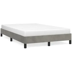 vidaXL Cadre de lit gris clair 120x190 cm velours pas cher