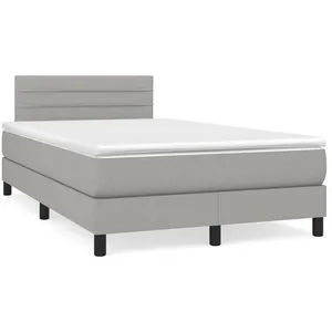 vidaXL Sommier à lattes de lit et matelas gris clair 120x190 cm tissu pas cher