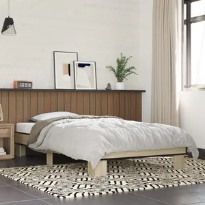 vidaXL Cadre de lit chêne sonoma 75x190 cm bois d'ingénierie et métal pas cher