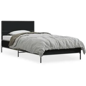 vidaXL Vidaxl Cadre De Lit Sans Matelas Noir 75x190 Cm pas cher