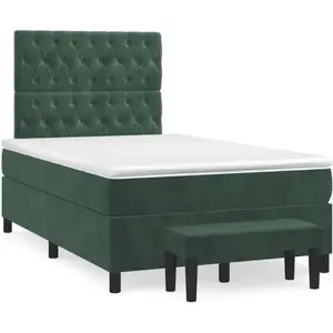 vidaXL Sommier à lattes de lit avec matelas vert foncé 120x190 cm