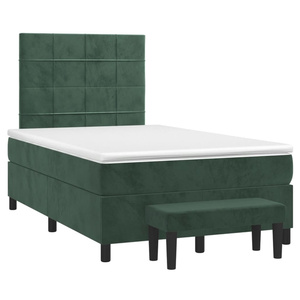 vidaXL Sommier à lattes de lit avec matelas vert foncé 120x190 cm