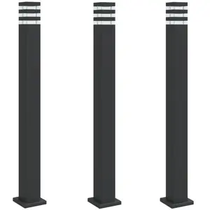 Comparateur de prix : vidaXL Lampadaires d'extérieur 3 pcs noir 110 cm aluminium