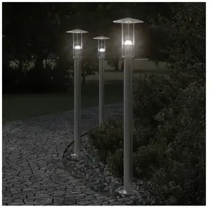 Comparateur de prix : vidaXL Lampadaire d'extérieur argenté 100 cm acier inoxydable