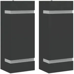 Comparateur de prix : vidaXL Appliques murales d'extérieur 2 pcs noir acier inoxydable