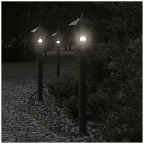 Comparateur de prix : vidaXL Lampadaire d'extérieur noir 80 cm acier inoxydable