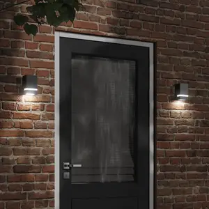 Comparateur de prix : vidaXL Appliques murales d'extérieur 2 pcs noir acier inoxydable