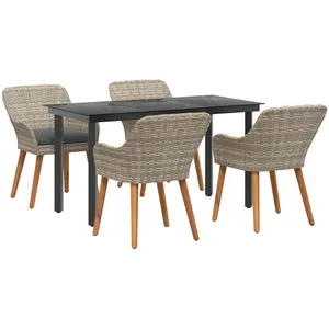 vidaXL Ensemble de salle à manger 5 pcs Gris clair et noir pas cher