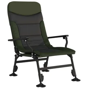 Comparateur de prix : vidaXL Chaise de pêche avec accoudoir pliable vert