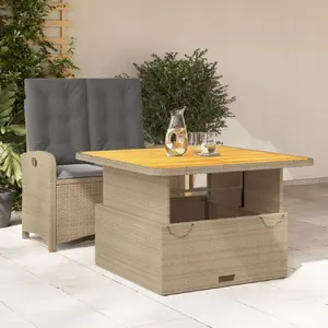 vidaXL Ensemble à manger de jardin et coussins 2 pcs beige poly rotin pas cher