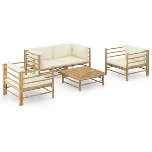 vidaXL Ensemble de bar de jardin avec coussins 5 pcs marron poly rotin pas cher