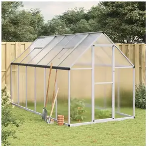 vidaXL Serre avec cadre de base argenté 334x169x195 cm aluminium