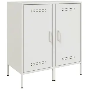 vidaXL Vidaxl Buffets 2 Pcs Blanc 36x39x79 Cm Acier