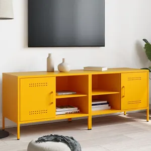 vidaXL Meubles TV 2 pcs jaune moutarde 68x39x50,5 cm acier pas cher