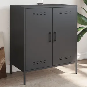 vidaXL Buffet noir 68x39x79 cm acier pas cher