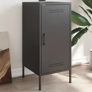 vidaXL Vidaxl Buffet Noir 36x39x79 Cm Acier pas cher