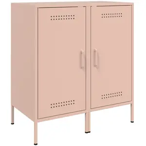 vidaXL Vidaxl Buffets 2 Pcs Rose 36x39x79 Cm Acier