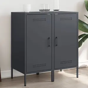 vidaXL Vidaxl Buffets 2 Pcs Anthracite 36x39x79 Cm Acier pas cher