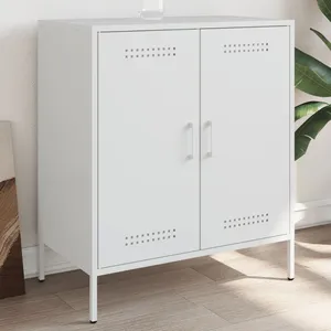 vidaXL Buffet blanc 68x39x79 cm acier pas cher