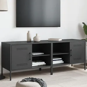 vidaXL Meubles TV 2 pcs noir 68x39x50,5 cm acier