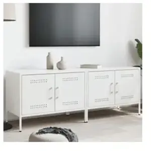 vidaXL Meubles TV 2 pcs blanc 68x39x50,5 cm acier pas cher