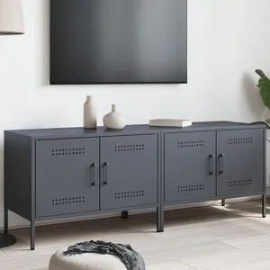vidaXL Meubles TV 2 pcs anthracite 68x39x50,5 cm acier pas cher