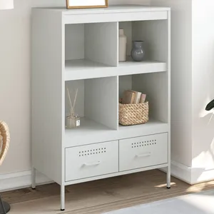 Comparateur de prix : vidaXL Buffet haut blanc 68x39x101,5 cm acier laminé à froid