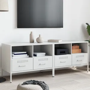 Comparateur de prix : vidaXL Vidaxl Meubles Tv 2 Pcs Blanc 68x39x50,5 Cm Acier