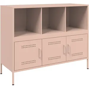 vidaXL Buffet rose 100,5x39x79 cm acier laminé à froid pas cher