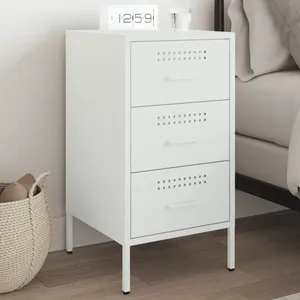Comparateur de prix : vidaXL Table de chevet blanc 36x39x68 cm acier laminé à froid