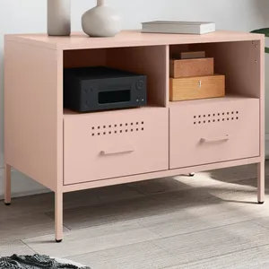 Vidaxl - Meuble tv rose 68x39x50,5 cm acier laminé à froid Rose pas cher