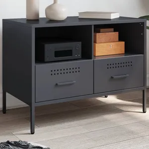vidaXL Vidaxl Meuble Tv Anthracite 68x39x50,5 Cm Acier pas cher