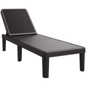 vidaXL Chaise longue noir 159x57x83,5 cm polypropylène pas cher